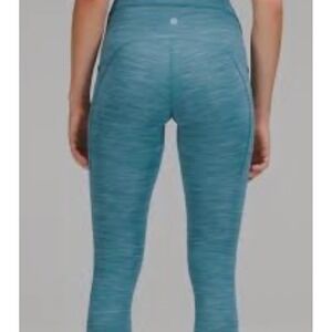 Lululemon High Rise Space Dye Leggings Teal Blue Yoga Pants Womens